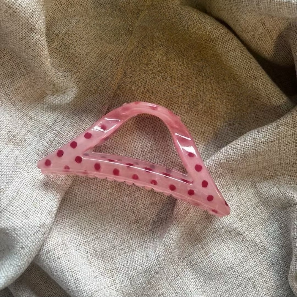 Chic Pink Polka Dot Hair Clip